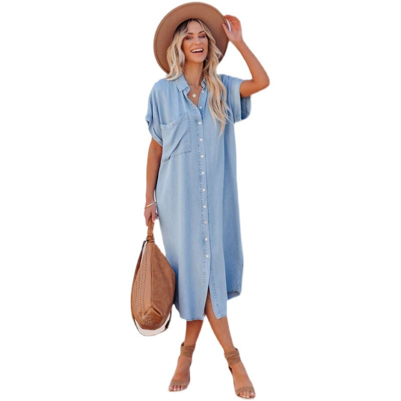 Short Sleeve Ayla Denim Dress